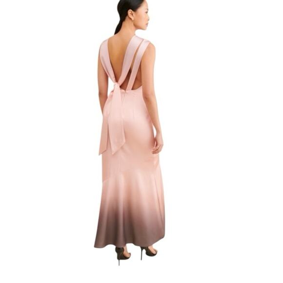 Significant Other Pink Maxi Dress Ombré Tie-Back Satin Size 12 Elegant Cocktail - Picture 9 of 10